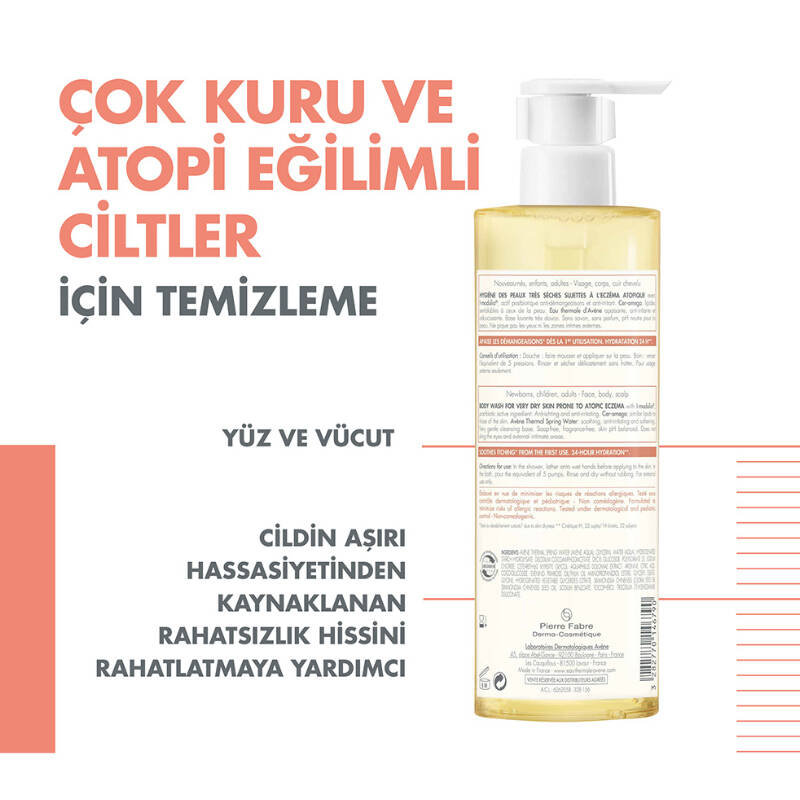 Avene Xeracalm Huile Lavante Yüz Temizleme Yağı 400 ml - 3