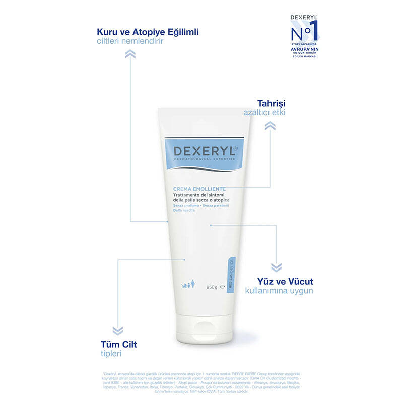 Ducray DEXERYL Emollient Cream Çok Kuru ve Atopiye Eğilimli Ciltler İçin Krem 250 gr - 3