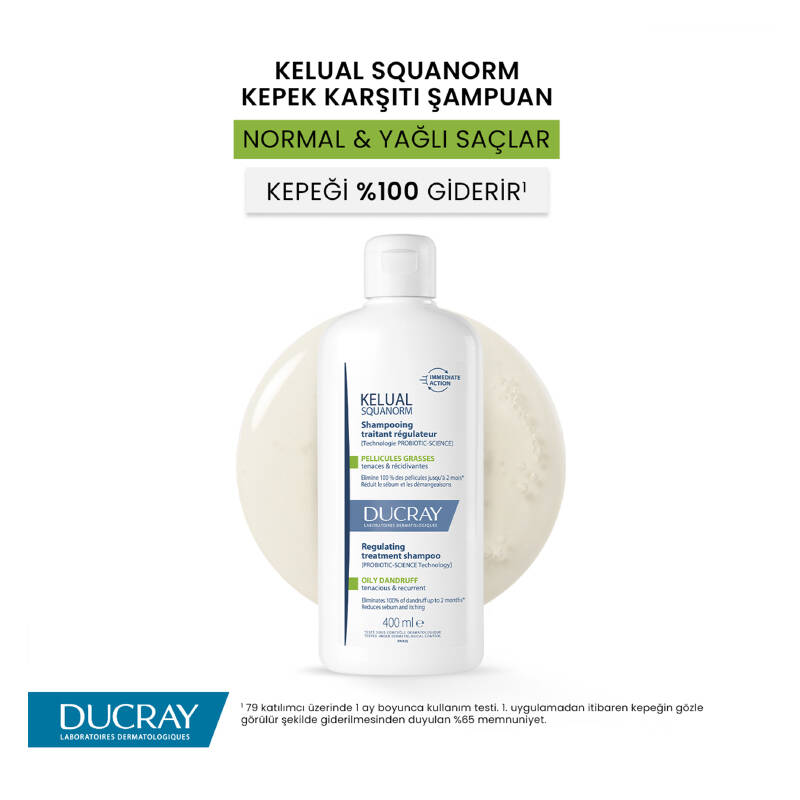 Ducray Kelual Squanorm Normal ve Yağlı Saçlar için Kepek Karşıtı Şampuan 400 ml - 3