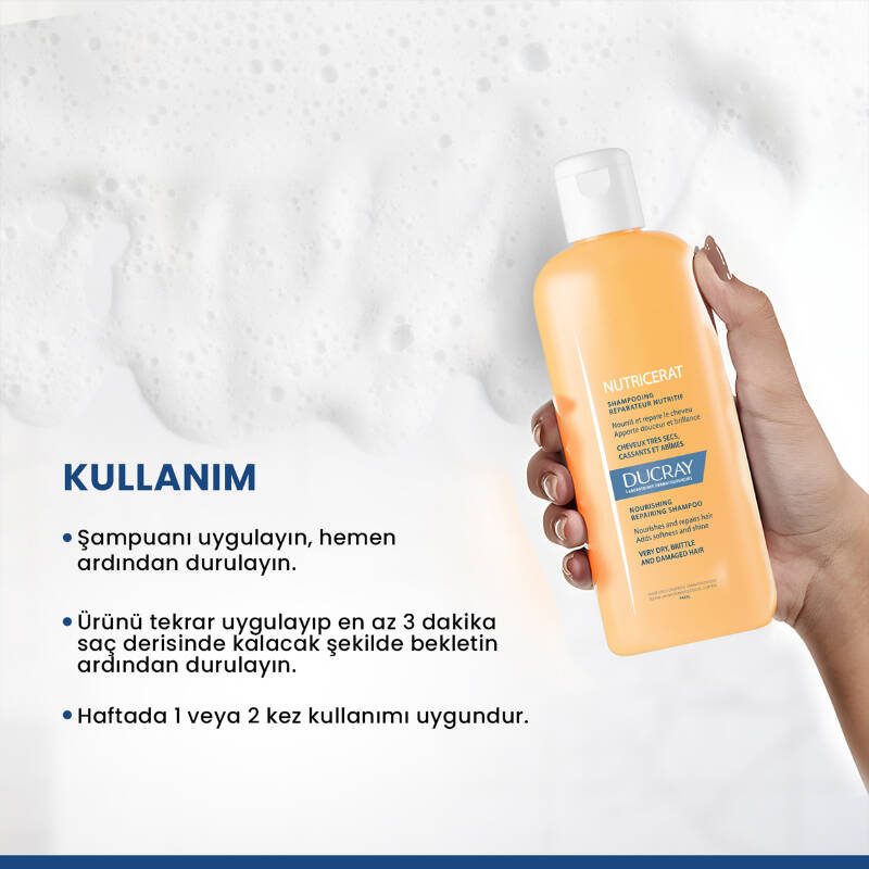Ducray Nutricerat Besleyici ve Onarıcı Çok Kuru Kırılgan ve Zarar Görmüş Saçlar İçin Şampuan 200 ml - 3