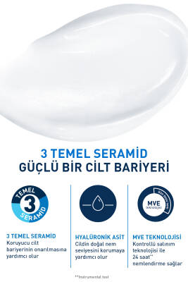 Kuru Ciltler için Seramid & Hyalüronik Asit İçeren Nemlendirici Yüz ve Vücut Kremi 340gr - 3