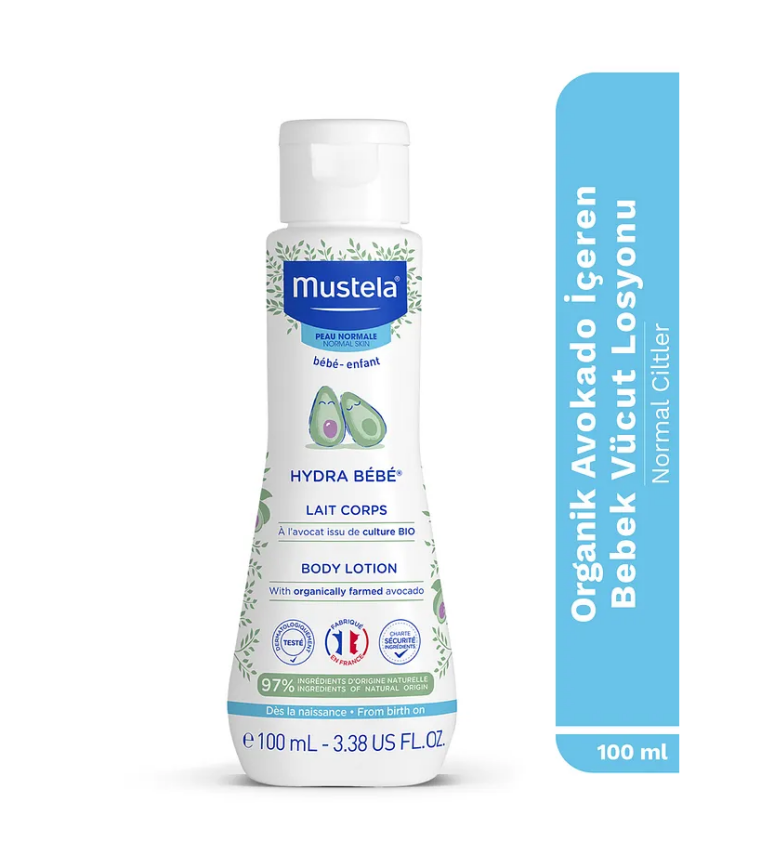 Mustela Hydra Bebe Organik Avokado İçeren Nemlendirici Bebek Çocuk Vücut Losyonu 100 ml - 1