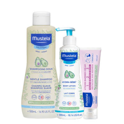 Papatya Günlük Bakım Seti - Papatya 500 ml + Hydra Bebe Losyon 300 ml + Pişik 100 ml - Mustela