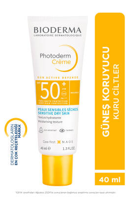 Photoderm Cream SPF50+ Kuru Ciltler için Yüksek Korumalı Yüz Güneş Kremi 40 ml - Bioderma