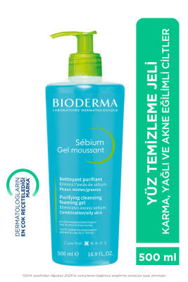 Sebium Karma, Yağlı ve Akne Eğilimli Ciltler Sivilce, Siyah Nokta Karşıtı Yüz Temizleme Jeli 500 ml - Bioderma